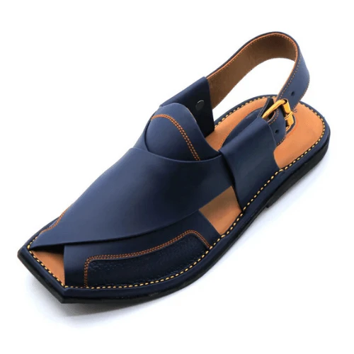 Navy Blue Peshawari Chappal Genuine Leather  Charsadda Chappal